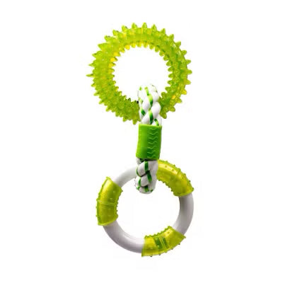 Canine Clean Triple Rings - TPR Spike,Rope & Nylon