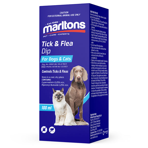 Tick & Flea Dip For Cats Marltons Pet Care Experts