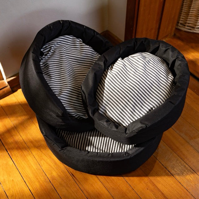 Striped Black Foam Bed (S,M & L)