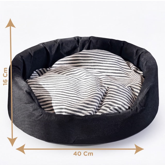 Striped Black Foam Bed (S,M & L)