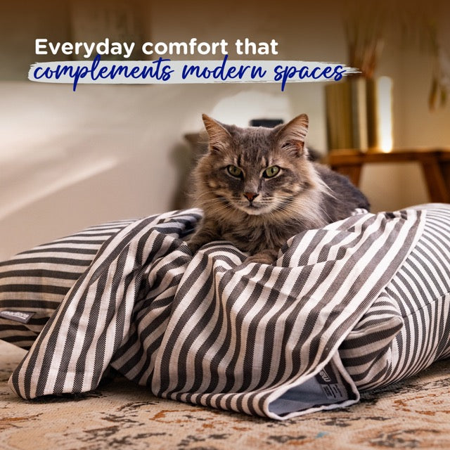 Striped Pet Fleece Blanket Grey (Cats)