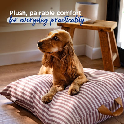 Pet Cushion Lounger Striped Aubergine (Dogs)