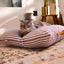 Pet Cushion Lounger Aubergine Stripe (Cats)