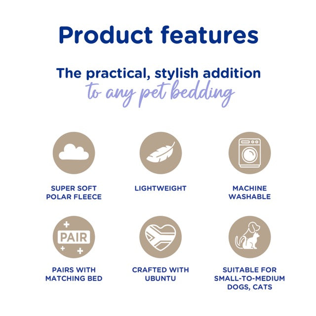 Striped Pet Fleece Blanket Grey (Dogs)