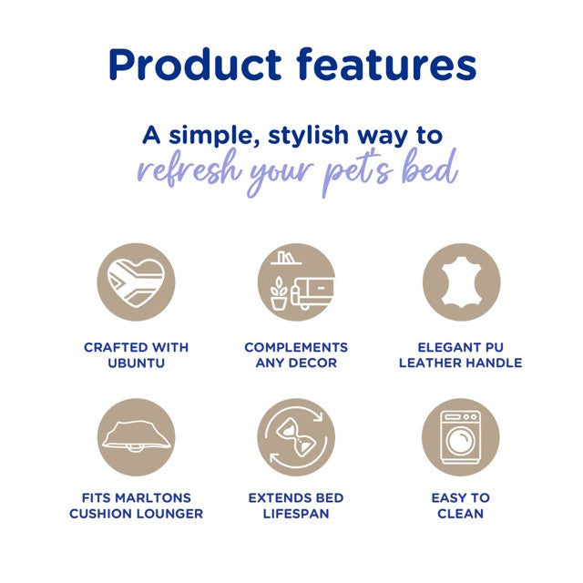 Pet Cushion Lounger Cover Olive Green Stripe (Dogs)