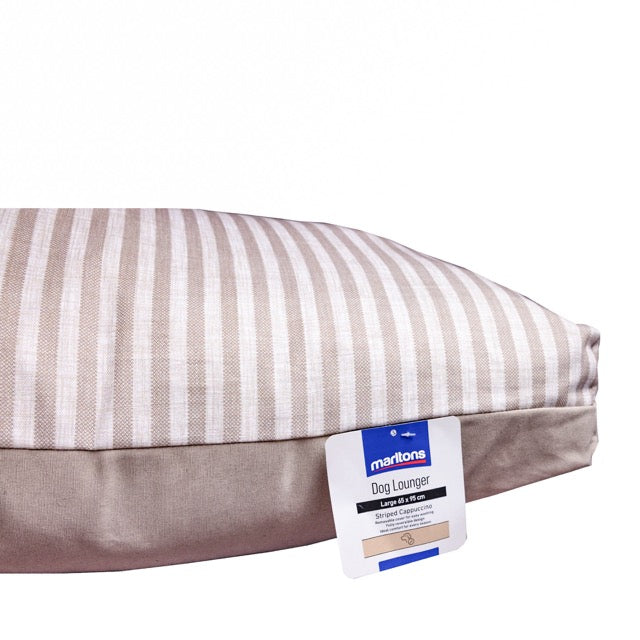 Pet Cushion Lounger Cappucino Stripe (Dogs)
