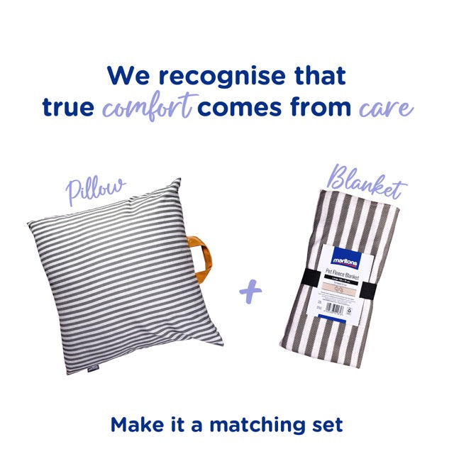 Striped Pet Fleece Blanket Grey (Dogs)