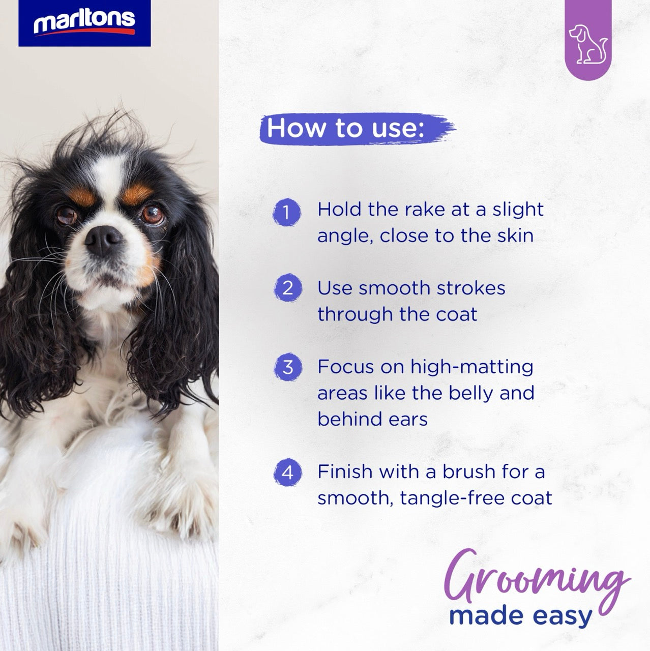 Marltons Deep Coat Rake Brush