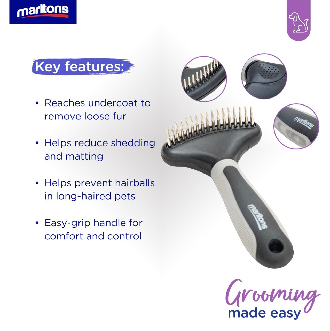 Marltons Deep Coat Rake Brush