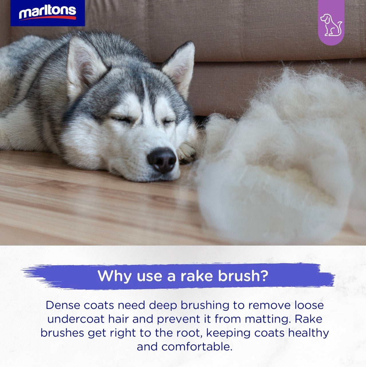 Marltons Deep Coat Rake Brush