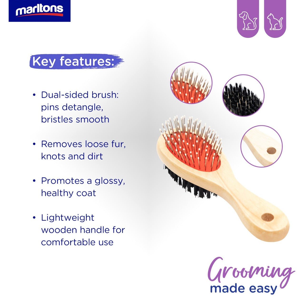 Marltons 2-in-1 Cat & Puppy Brush