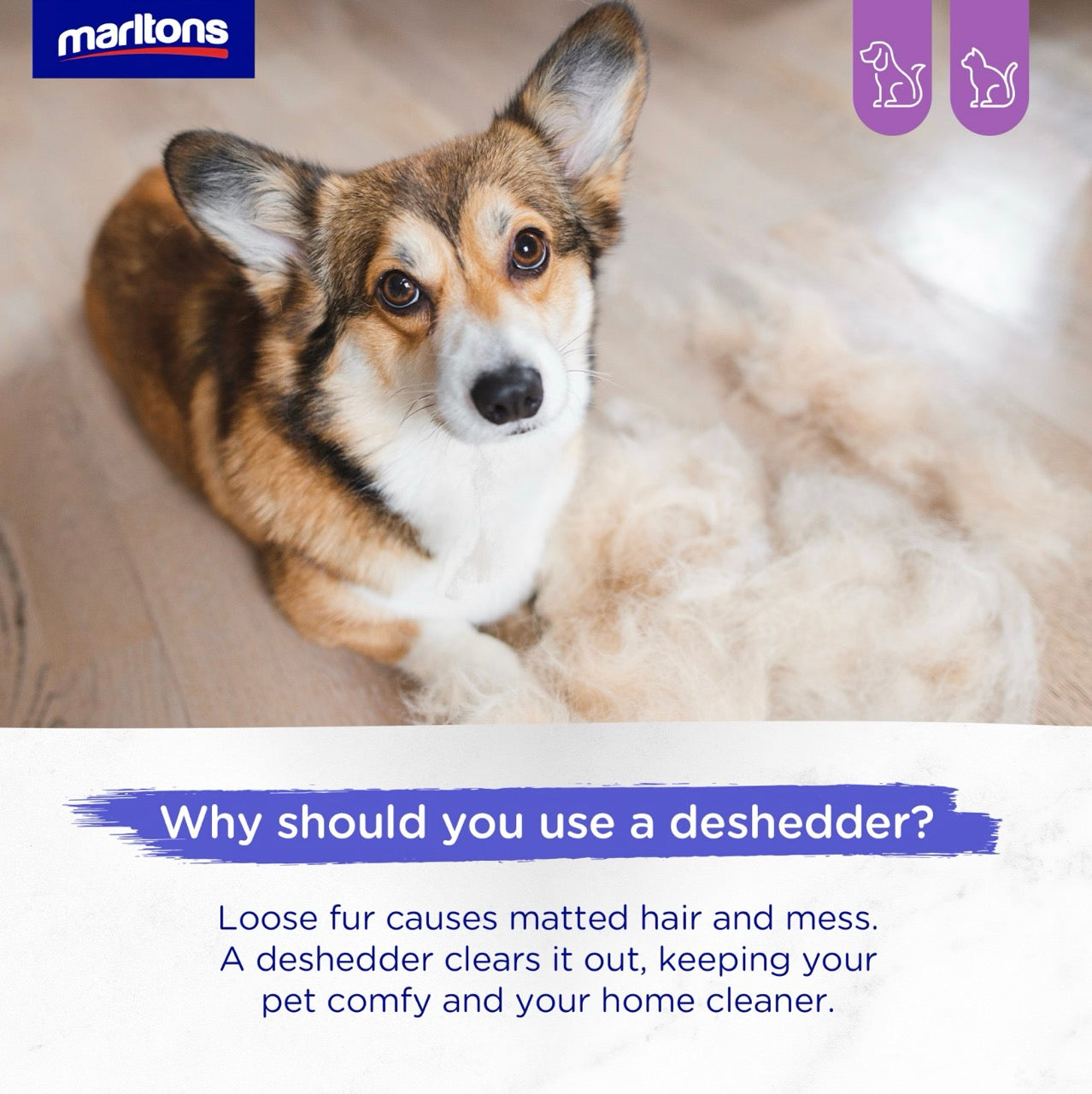 Marltons Self-Cleaning Deshedding Brush