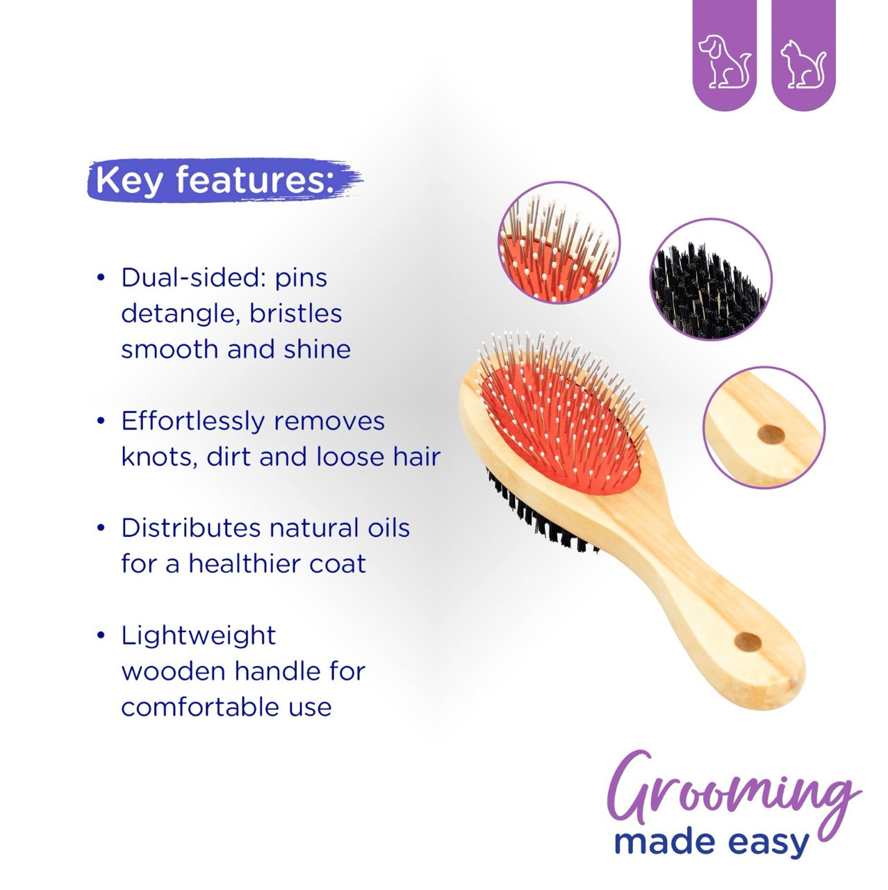 Marltons Double Sided Pet Grooming Brush