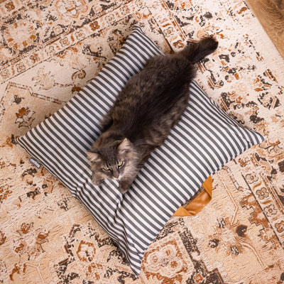Pet Cushion Lounger Grey Stripe (Cats)
