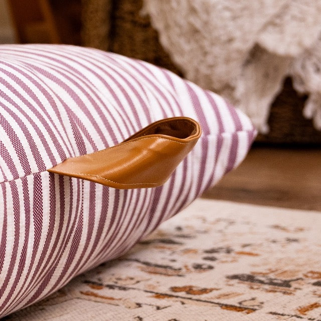 Pet Cushion Lounger Striped Aubergine (Dogs)