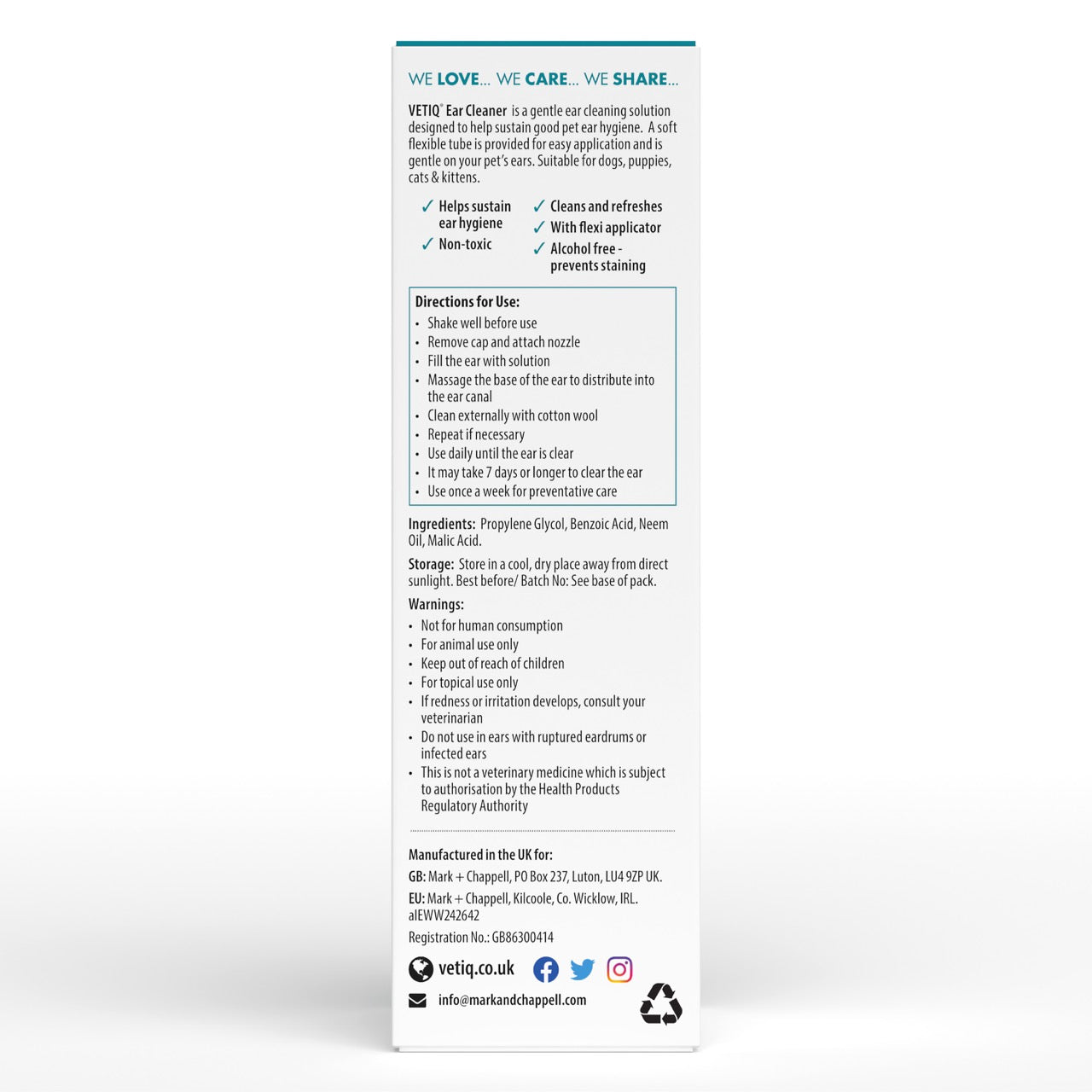 VETIQ® Ear Cleaner Solution