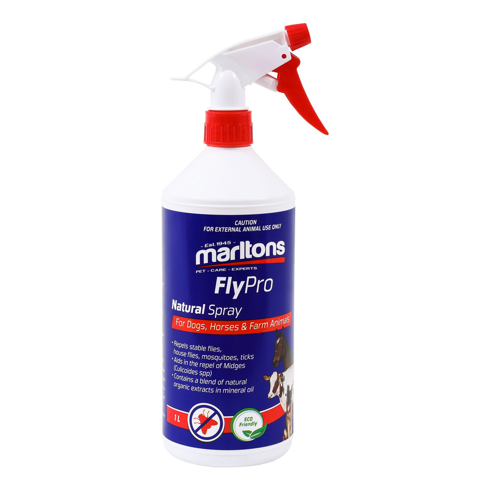 Marltons FlyPro Natural Spray For Dogs, Horses & Farm Animals